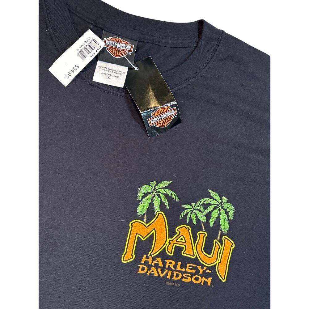 NWT 2007 Harley-Davidson motorcycle Maui Lahaina Hawaii USA made XL shirt black